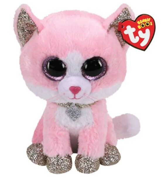 Ty Beanie Boos mīkstā rotaļlieta "Rozā kaķenīte ar mirdzumiem" 15.5 cm