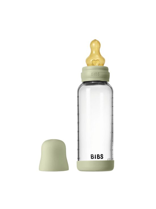 BIBS Stikla barošanas pudelīte – Sage (240 ml) 2+ mēn.