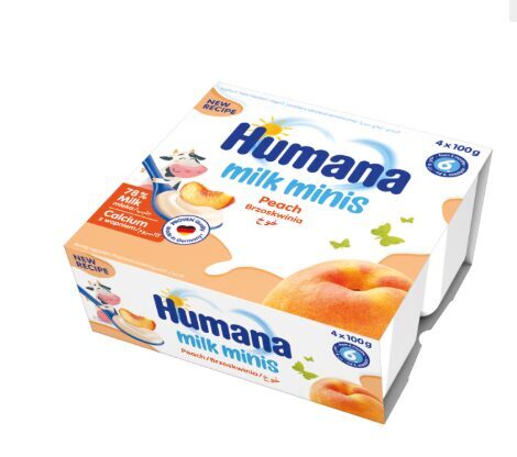 Humana Milk Minis jogurta deserts ar persikiem 400g