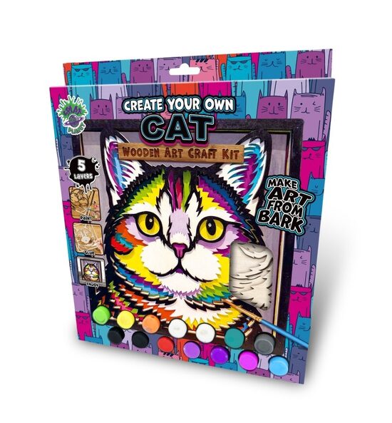 Splat Planet koka 3D krāsojamais attēls, Kaķis Pr