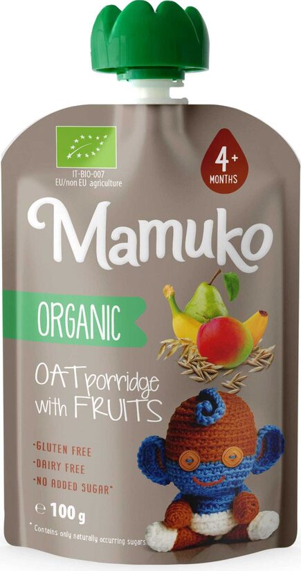  Mamuko BIO auzu putra ar augļiem 100g 4+ mēn.