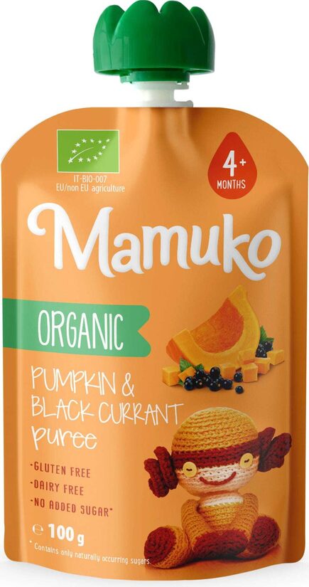 Mamuko BIO Ķirbja-Upeņu biezenis 100g 4+ mēn.