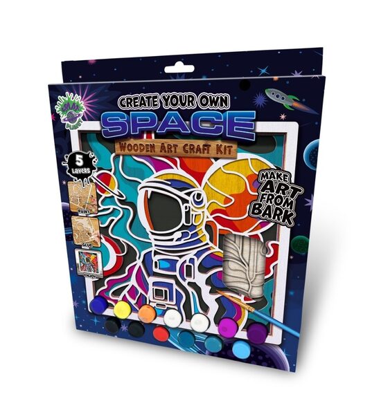 Splat Planet koka 3D krāsojamais attēls, Kosmoss