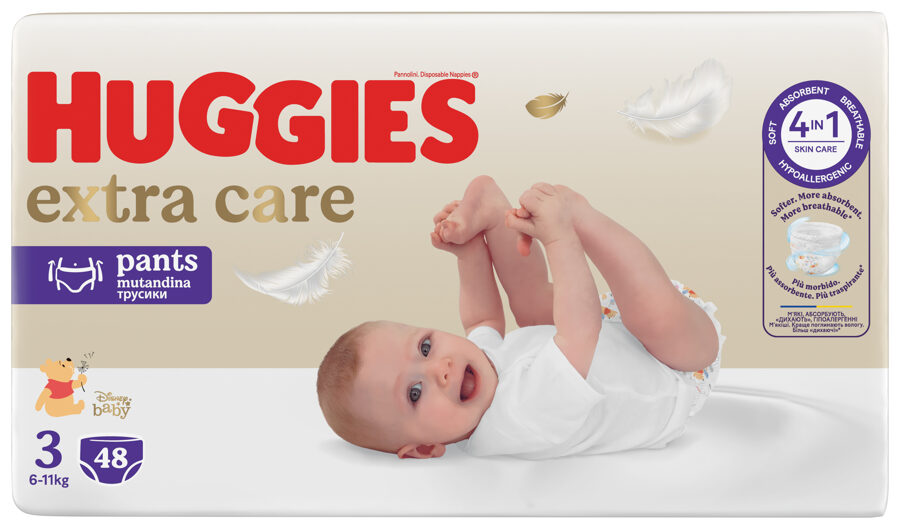 Huggies Extra Care Uzvelkamās autiņbiksītes 3.izm, (6-11kg) 48gb