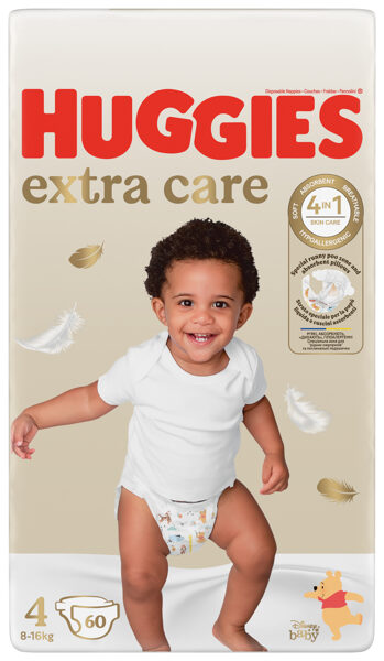 Huggies Extra Care autiņbiksītes ar klipšiem 4. izm (8-16kg) 60gb