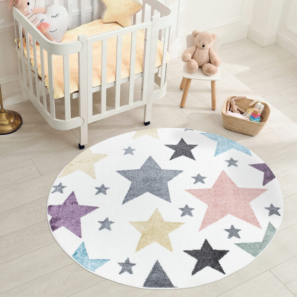 Bērnu paklājs ar zvaigznēm - Dažādi izmēri (Apaļš)