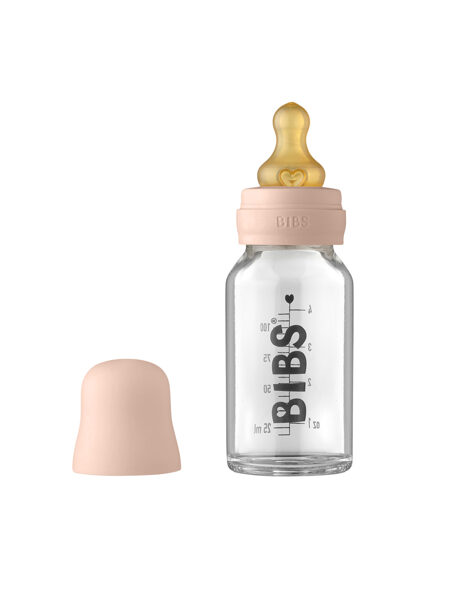 BIBS Stikla Barošanas Pudelīte 110ml (Blush) 0+ mēn