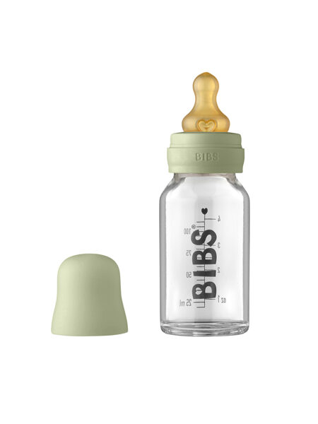 BIBS Stikla Barošanas Pudelīte 110ml (Sage) 0+ mēn