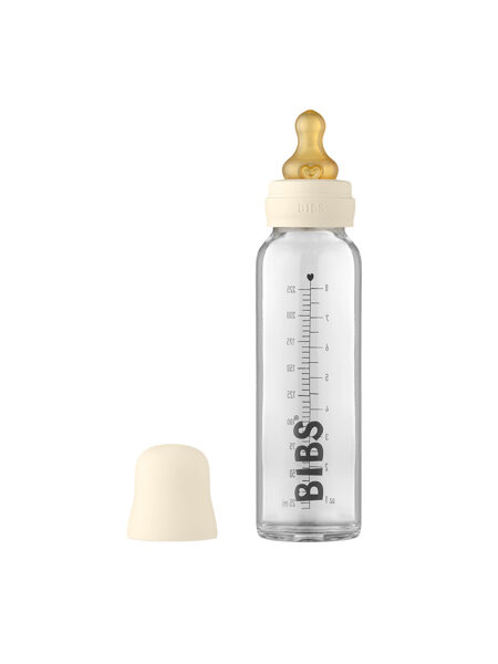 BIBS Stikla Barošanas Pudelīte 225ml (Ivory) 0+ mēn