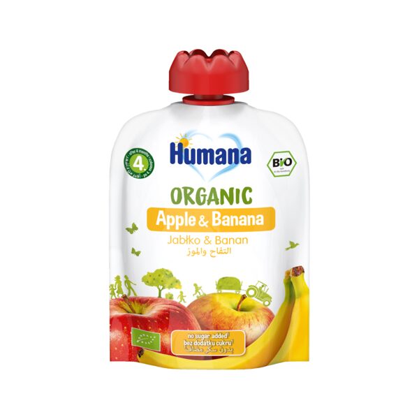 Humana BIO ābolu un banānu biezenis 90g 4+ mēn.