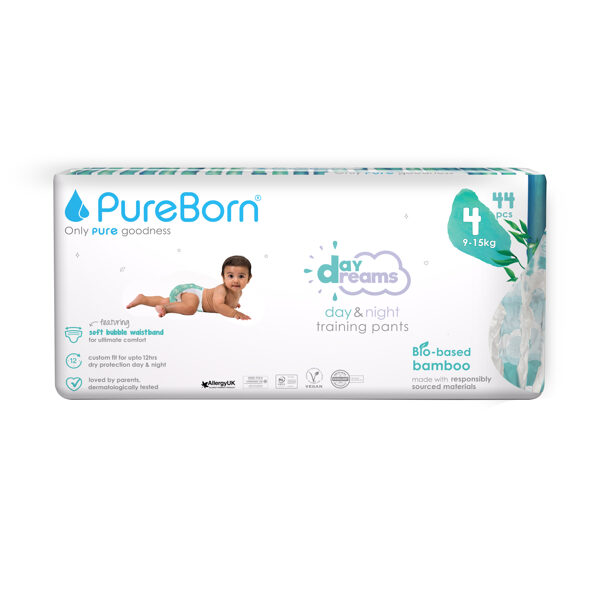 PureBorn Day Dreams uzvelkamās autiņbiksītes 4.izmērs Double Pack 9-15kg 44gb