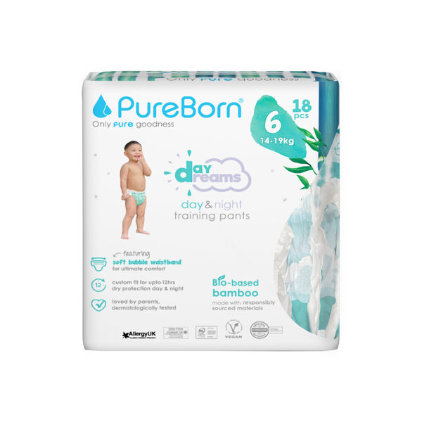 PureBorn Day Dreams uzvelkamās autiņbiksītes 6.izmērs Single Pack 14-19kg 18gb