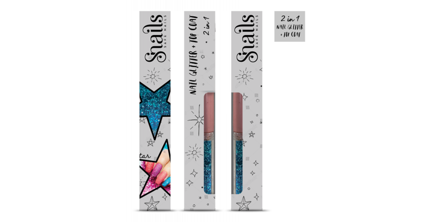 Nagu laka un glitteri 2in1, Zila