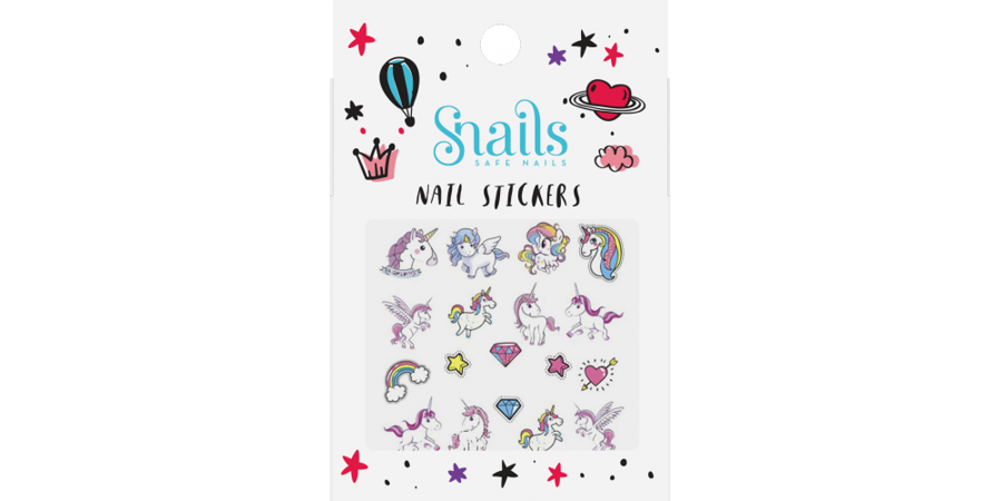 Snails nagu uzlīmes Unicorn